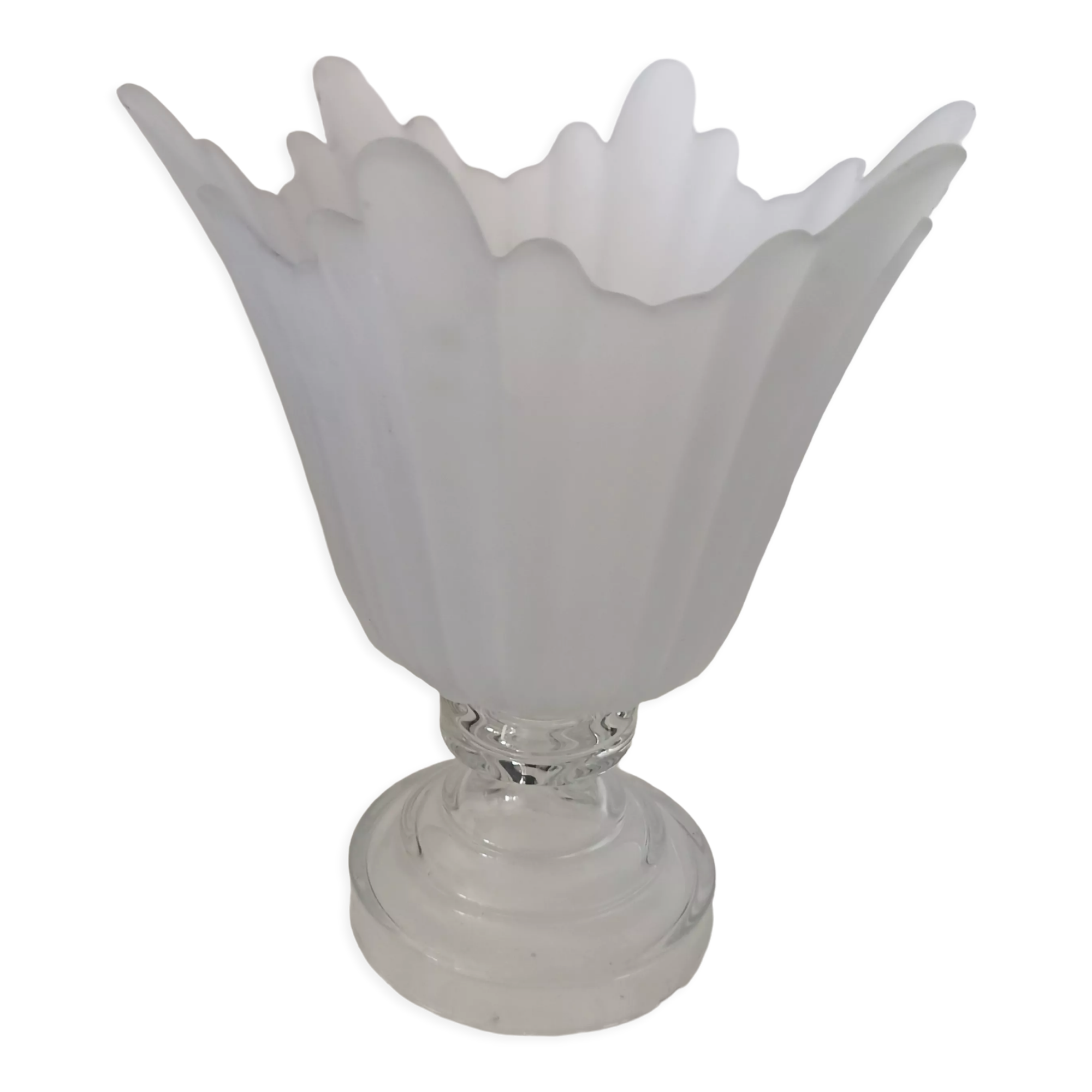 Art deco vase corolla in sandblasted glass
