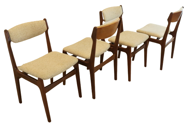 Set of 4 mid century teak chairs 'Nejede'