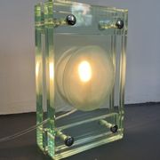 Italian Modern thick glass table lamp from 70s