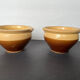 2 glazed stoneware bowls