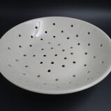 Digoin white earthenware strawberry drain plate - circa 1950 - Vintage