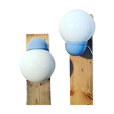 Pair of porcelain wall lamps