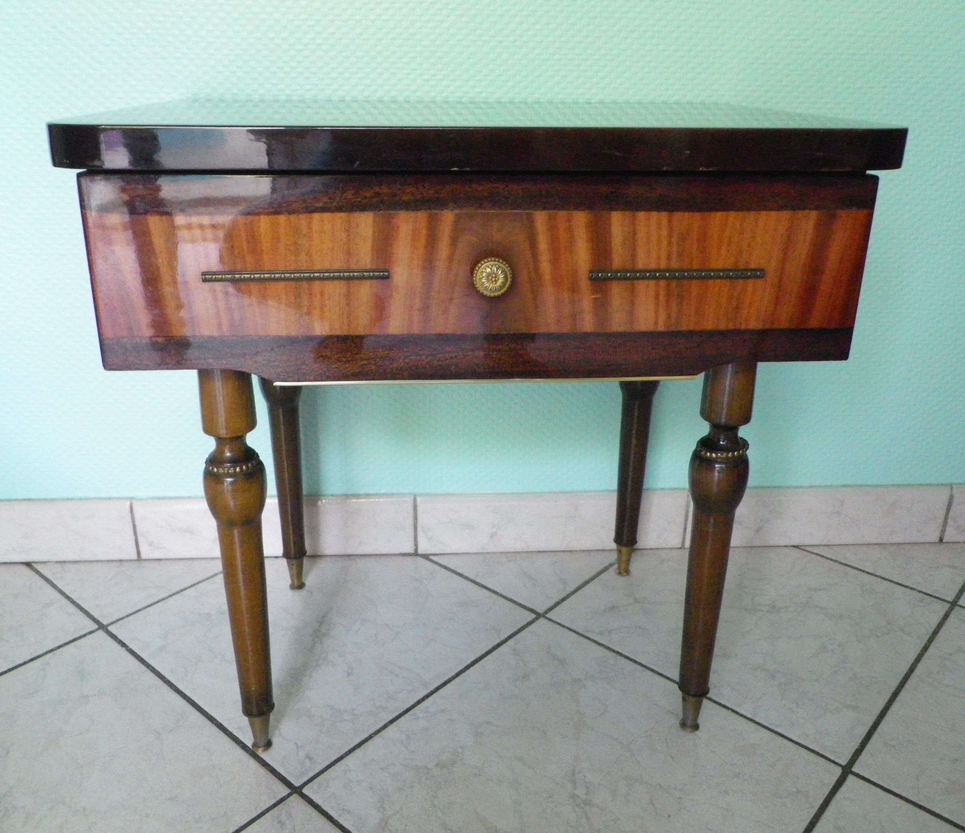 Extra cabinet in lacquered wood, brass, metal 1970s