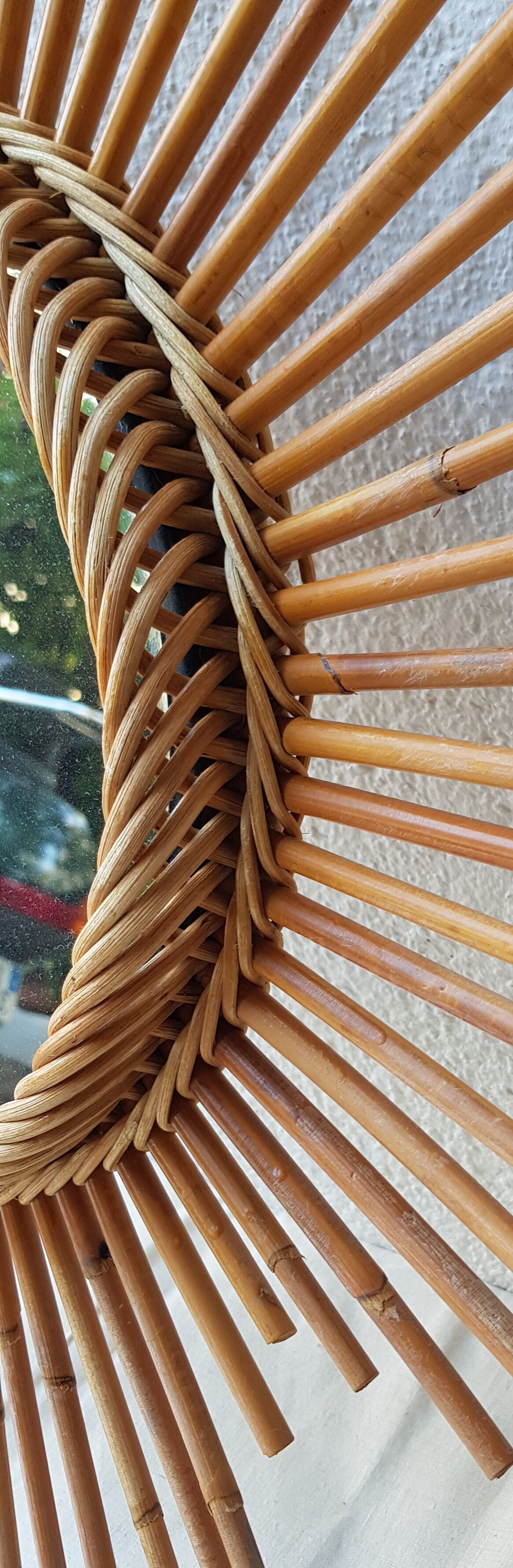 Rattan sun mirror 60 - 66x66xm