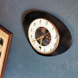 Vintage formica clock silent trapezoid wall clock "Black transistor star"