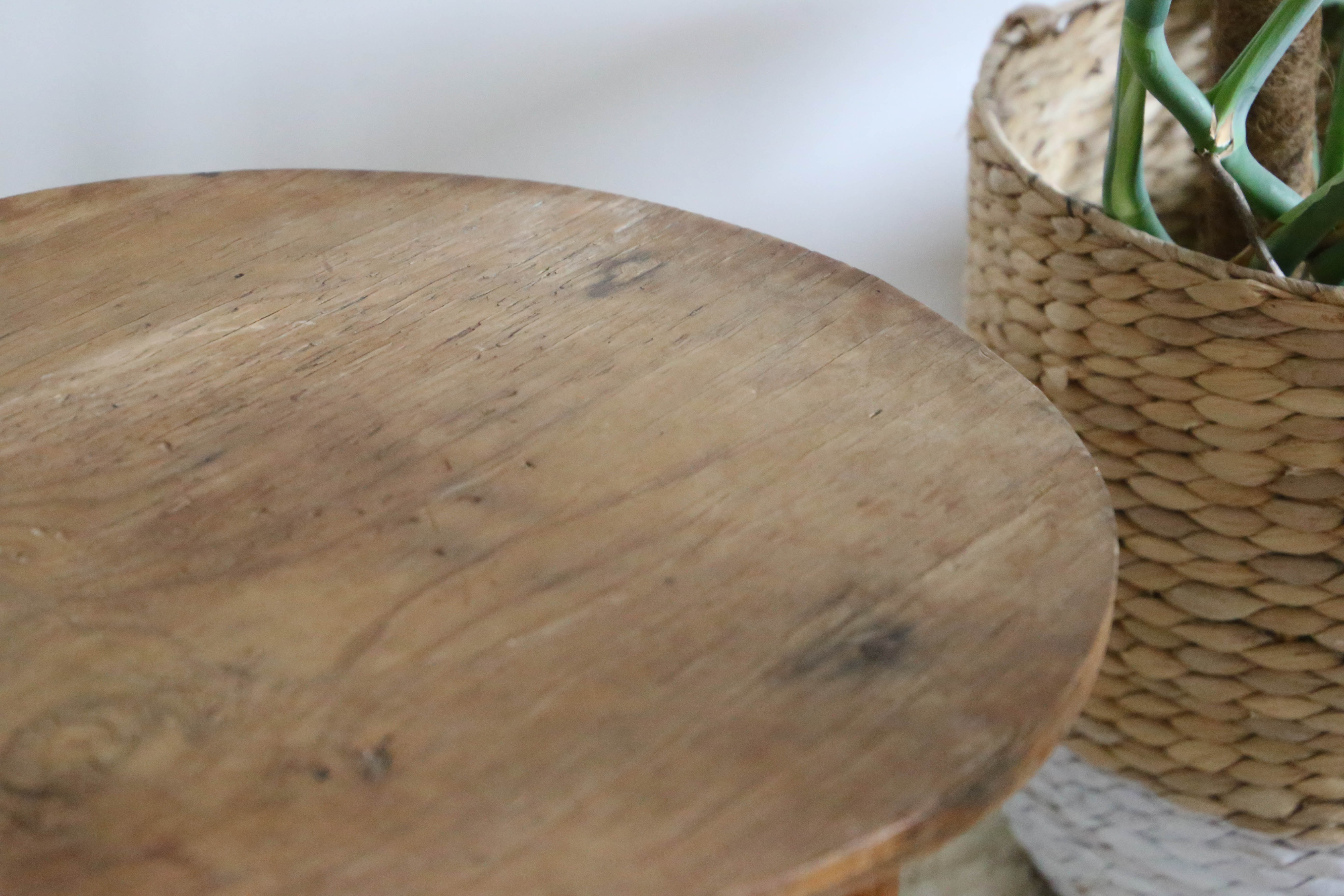 Rustic wooden side table, vintage