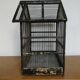 Wooden bird cage, original black patina, early 20th century