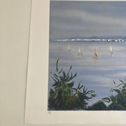 Lithograph signed by the French artist Victor ZAROU - Coastal view