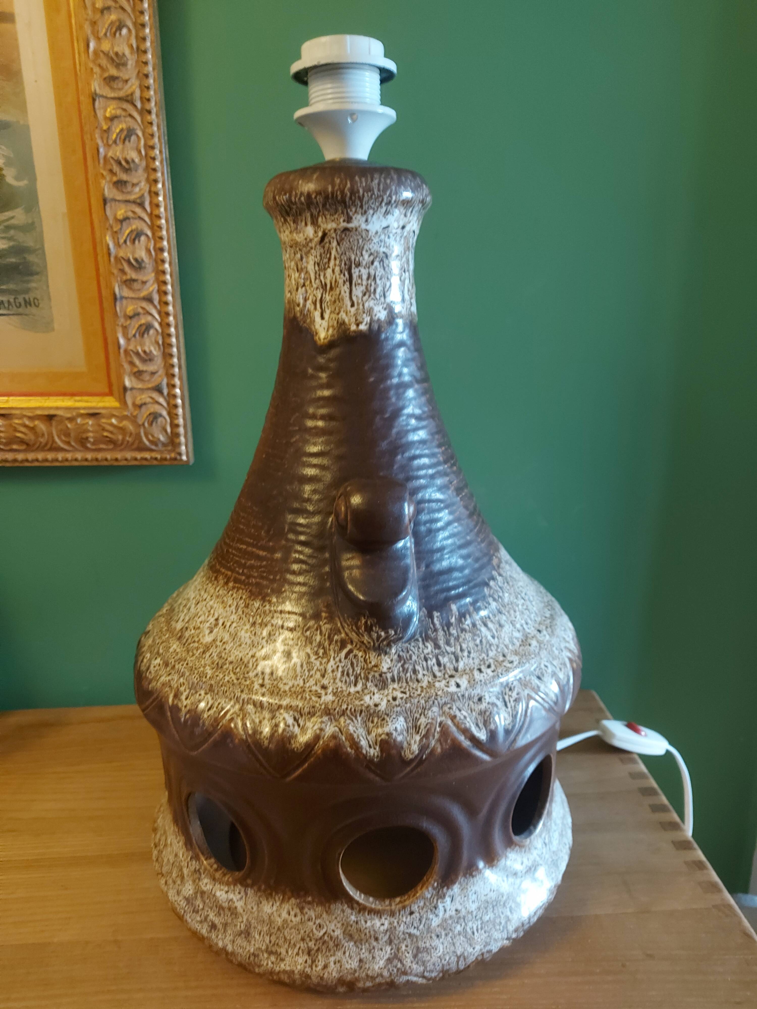 Large vintage ceramic lamp stand70'S