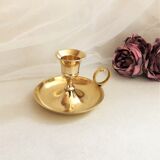 Gilded brass hand candle holder
