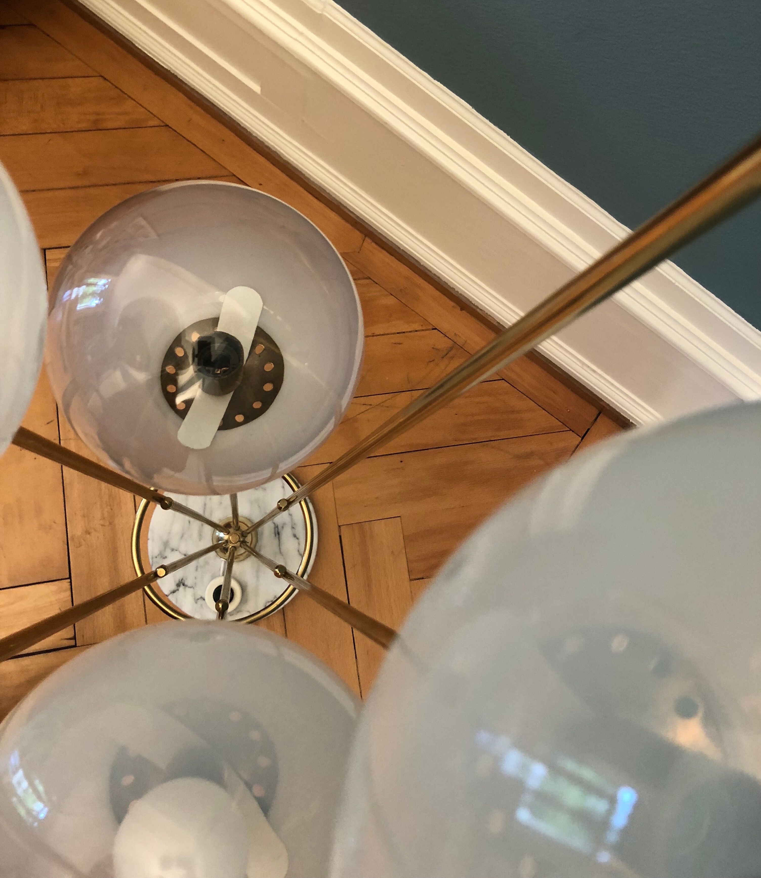 Italian Alberello brass & murano floor lamp