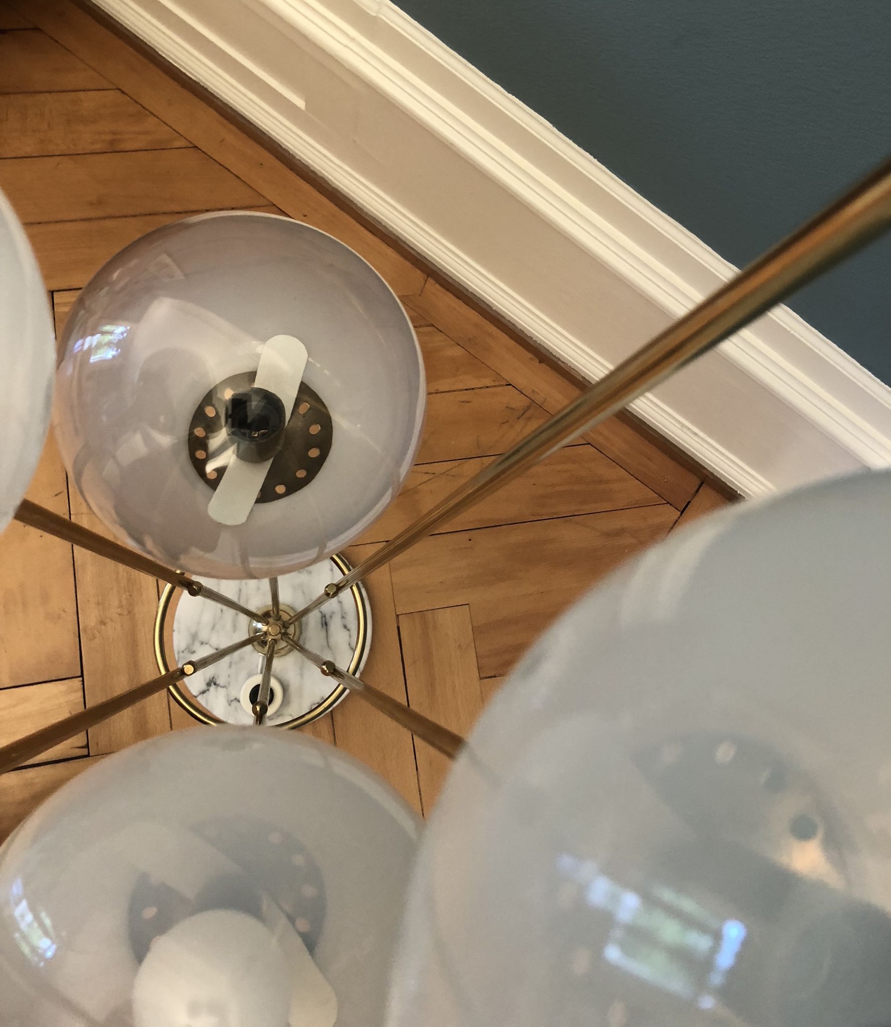 Italian Alberello brass & murano floor lamp