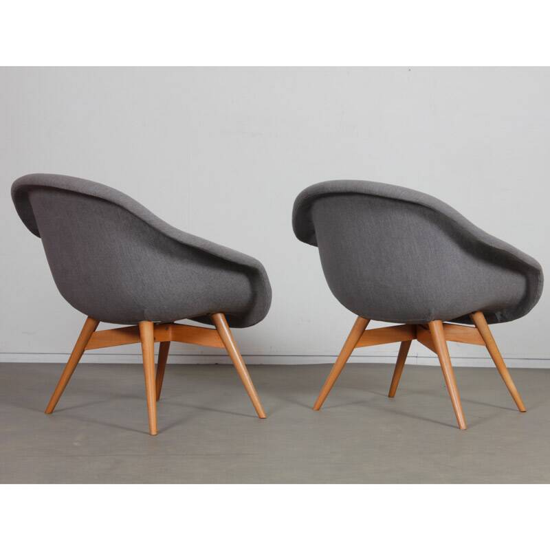 Pair of vintage armchairs by Miroslav Navratil, 1960