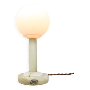 Vintage Onyx & Opaline Table Lamp, 1960s