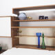 Teak and metal wall unit by Simplalux, 1960's