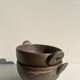 Pair of 2 handmade stoneware bowls, 20th century