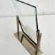 Duo of Art Deco photo frames in silver metal with beveled glass
