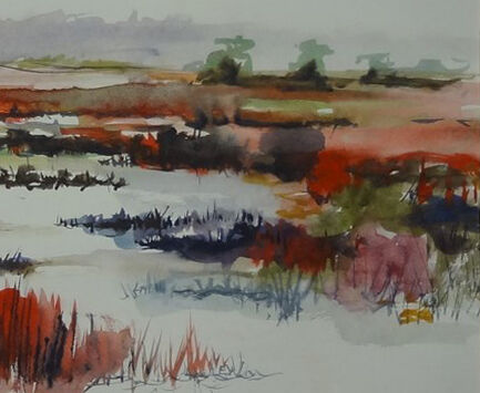 Dutch landscape watercolour by betuwe