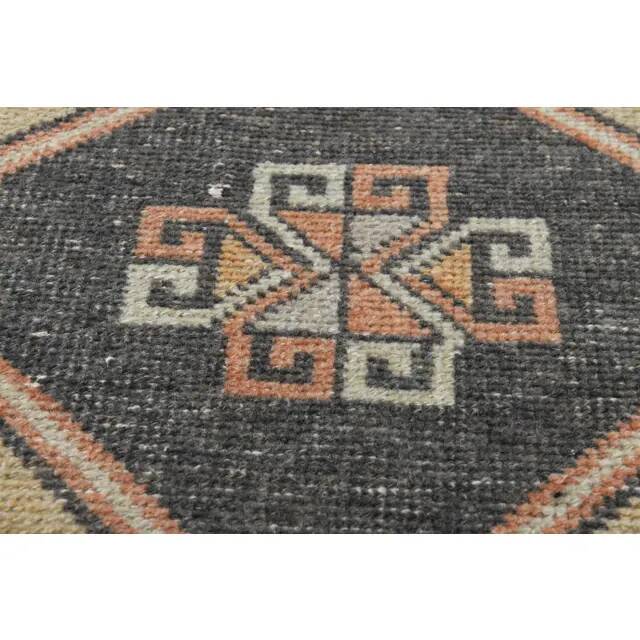 1970s Vintage Turkish Oushak Handmade Wool Cotton Orange Runner Rug 80X332