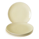 Set of 5 dessert plates, woven effect, butter yellow, Salins, 1950