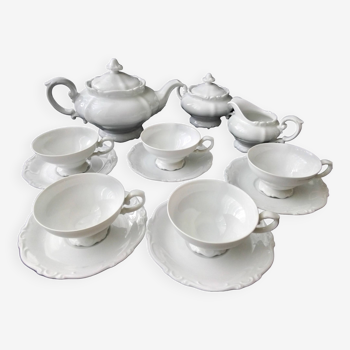 Service à thé en porcelaine de Bavière blanche Heinrich  H&G
