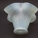 French vintage pale blue opaque glass replacement shade with frilled edge.