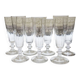 7 antique glass champagne flutes in Louis Philippe style