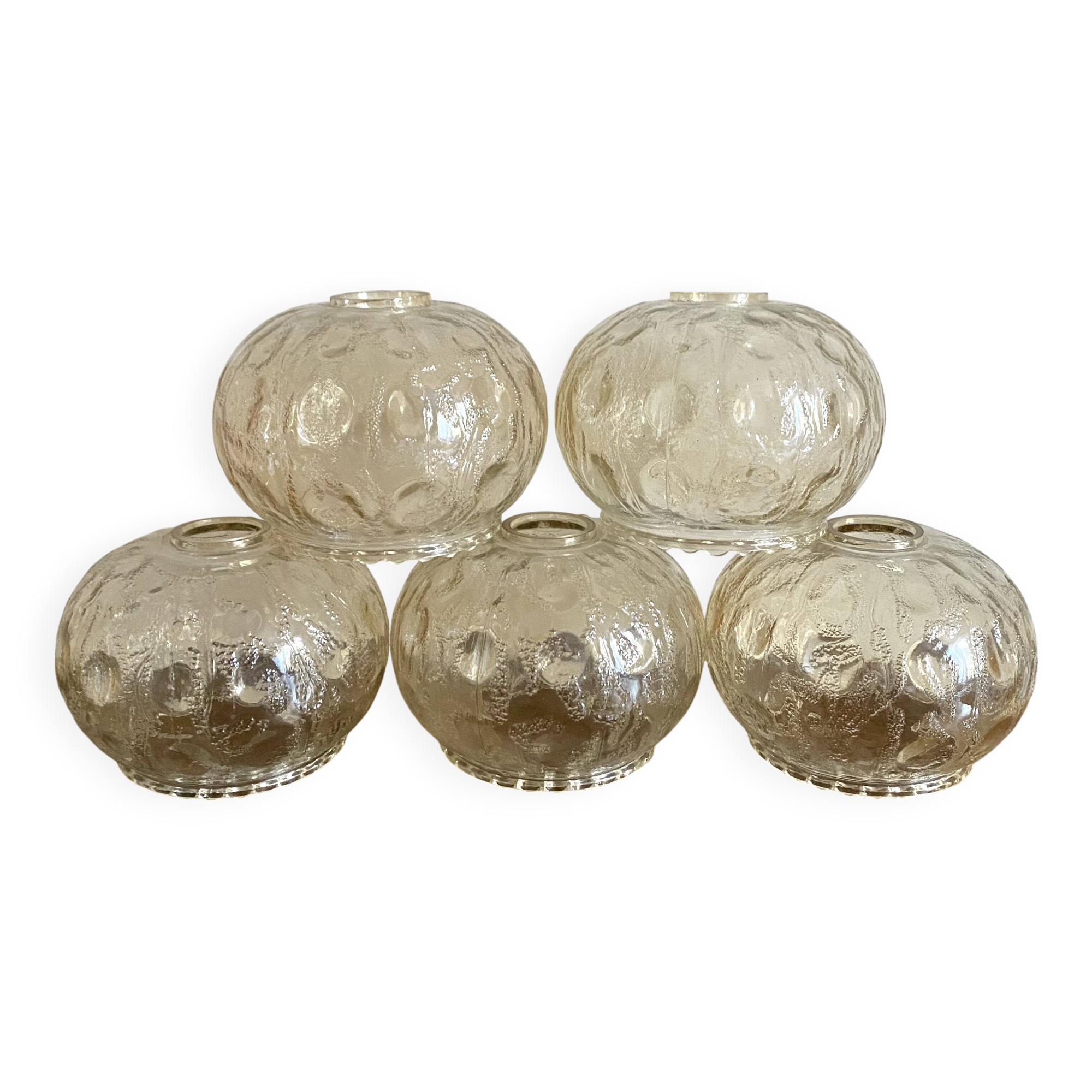 Vintage champagne molded glass globes