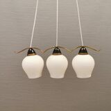 Old chandelier/hanging lamp with three light sources. Danish, design