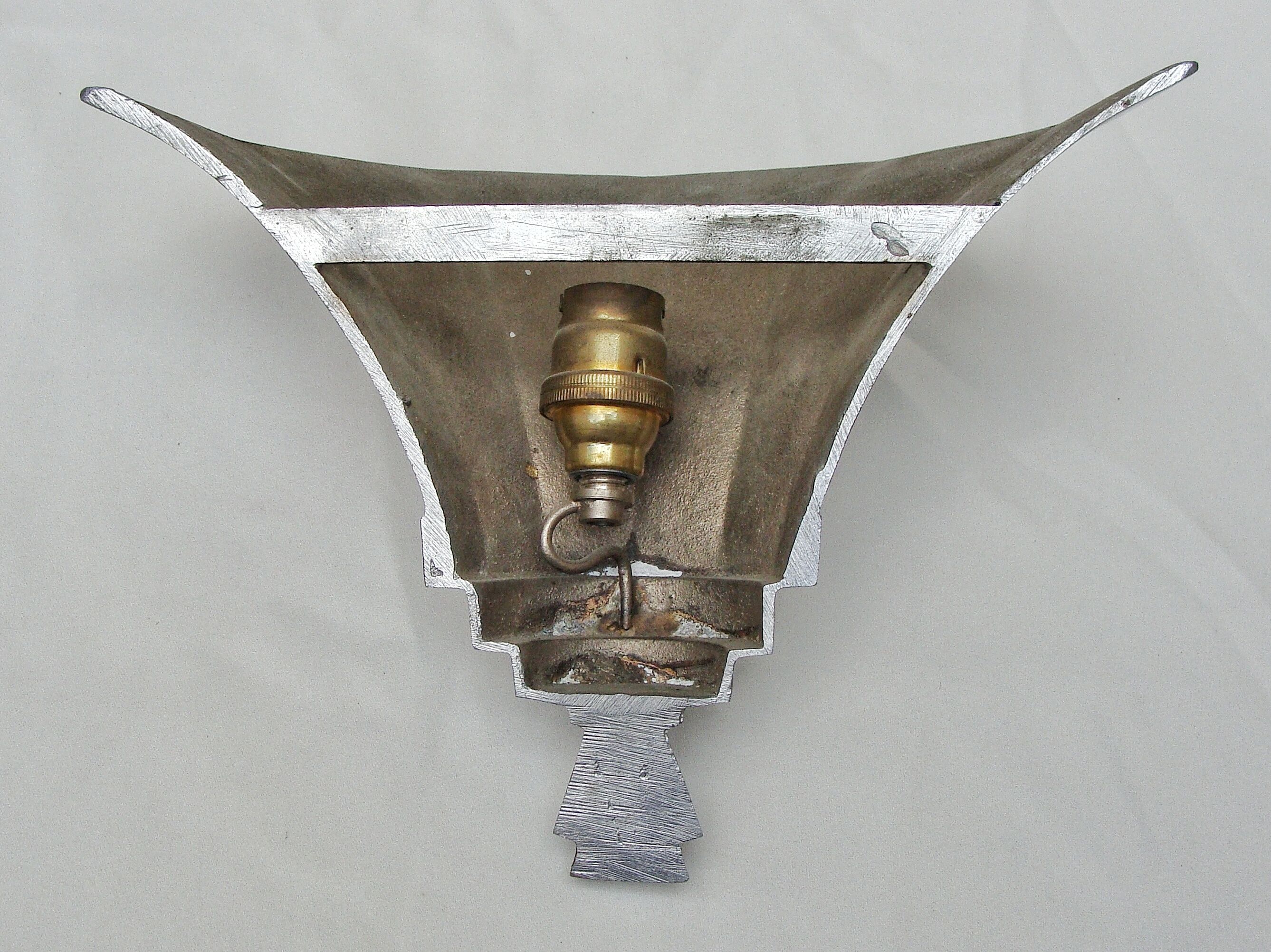 Pair of sconces art deco metal chrome