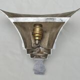 Pair of sconces art deco metal chrome