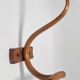 Curved wooden coat hook