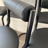 Series of 6 tubular and leatherette stools, 70s- 80s