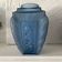 Vase art déco en verre dépoli bleu 19 cm