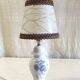 Table lamp in porcelain with floral decoration - mid 20th century.