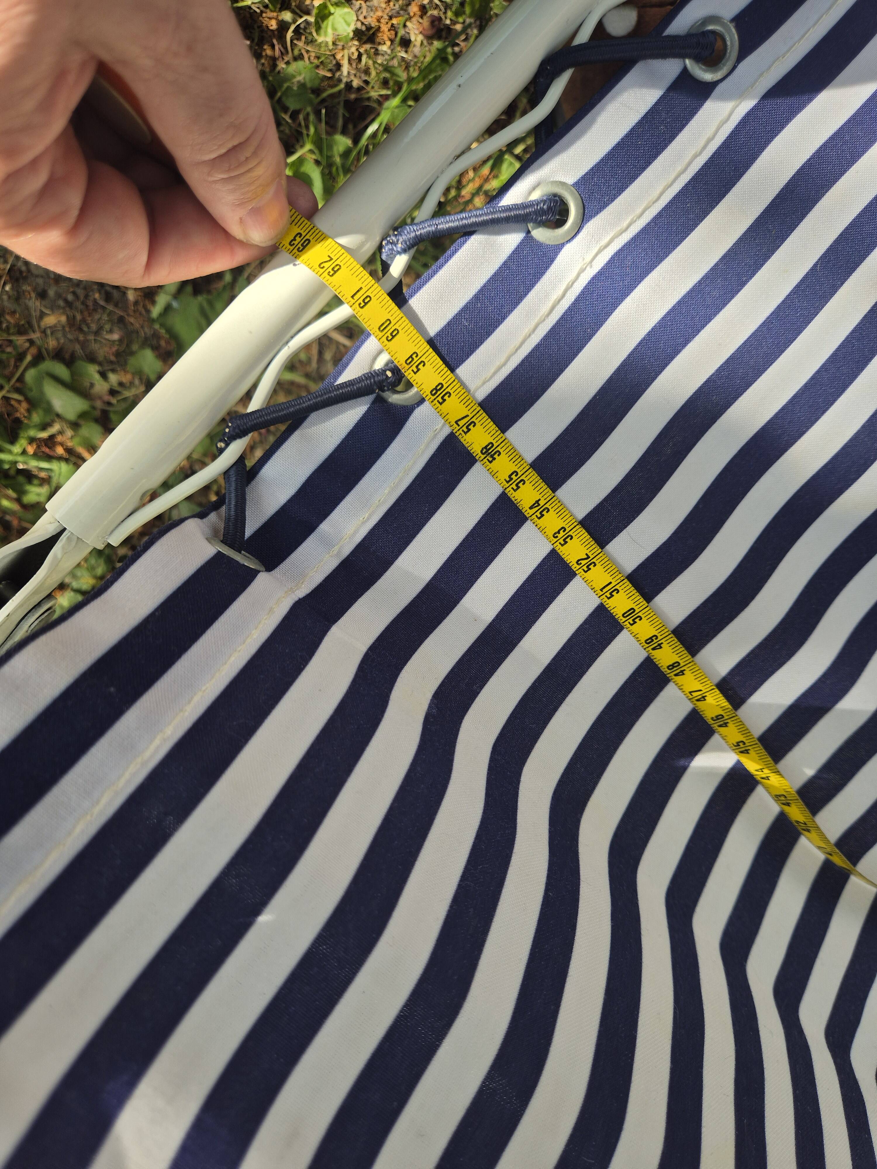 Lot de 2 transats vintage lafuma mariniere a rayures blanche marine