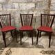 6 Chaises baumann bistrot troquet parisien bois de hêtre et skaÏ rouge - ancien et vintage