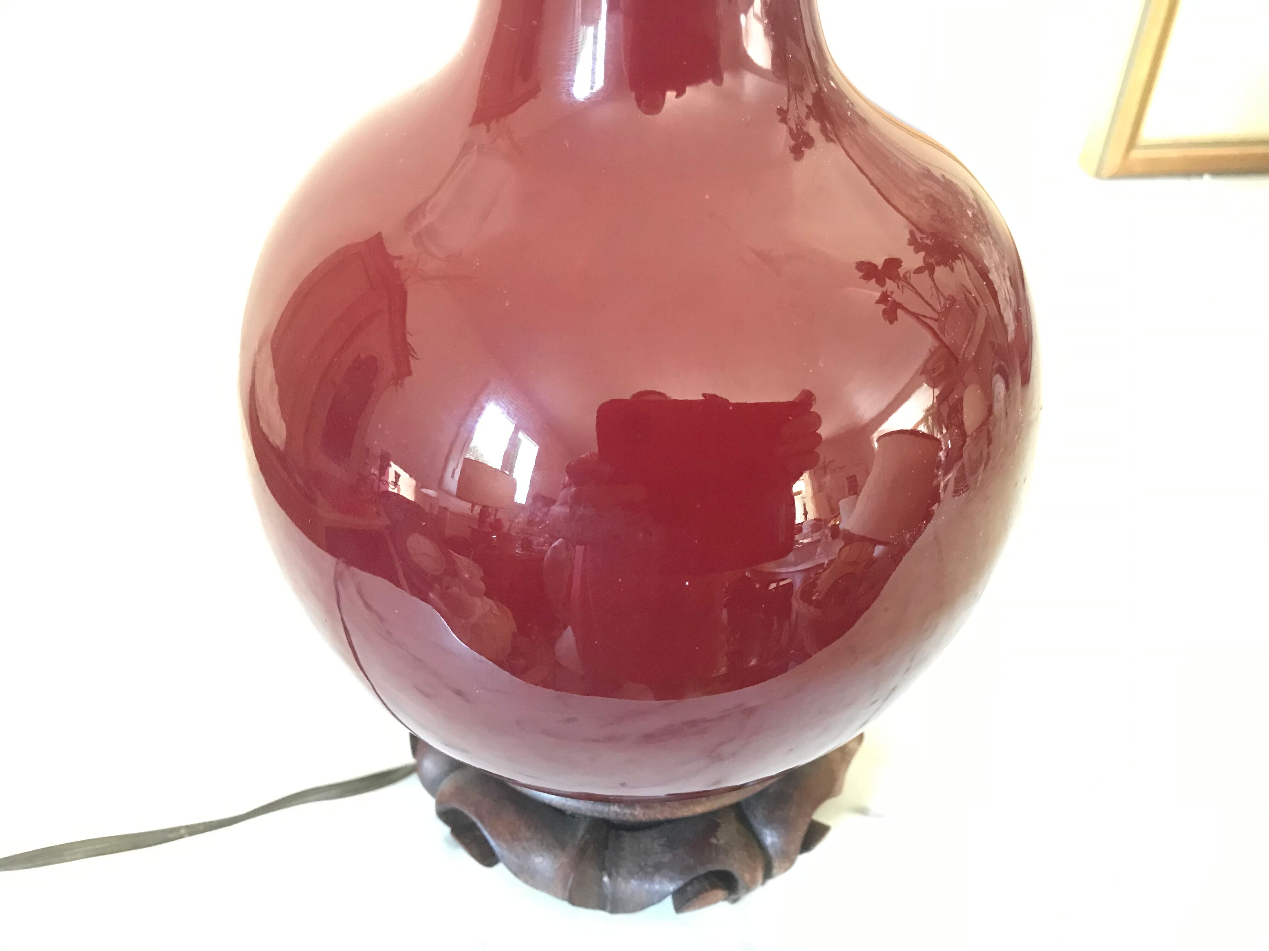 Vintage enamelled porcelain lamp