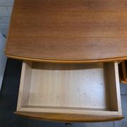 Pair of Louis Philippe style bedside tables in cherry wood.