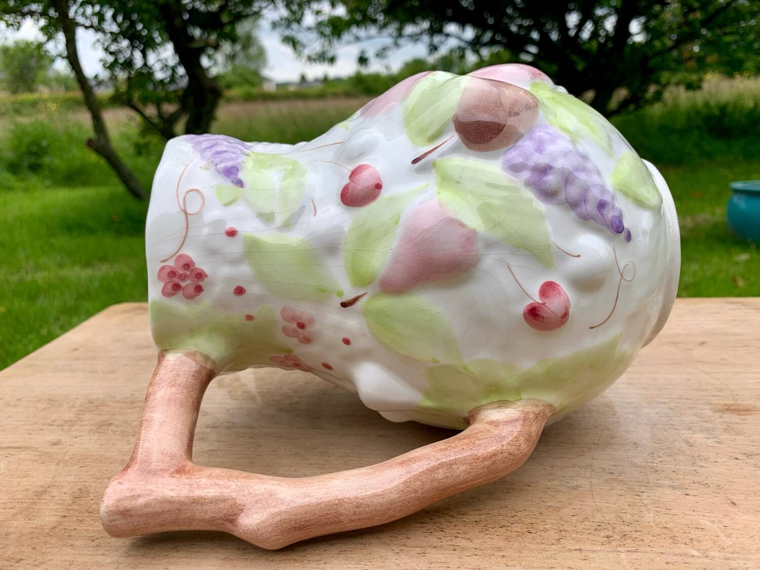 Vintage fruit flower slush water pitcher