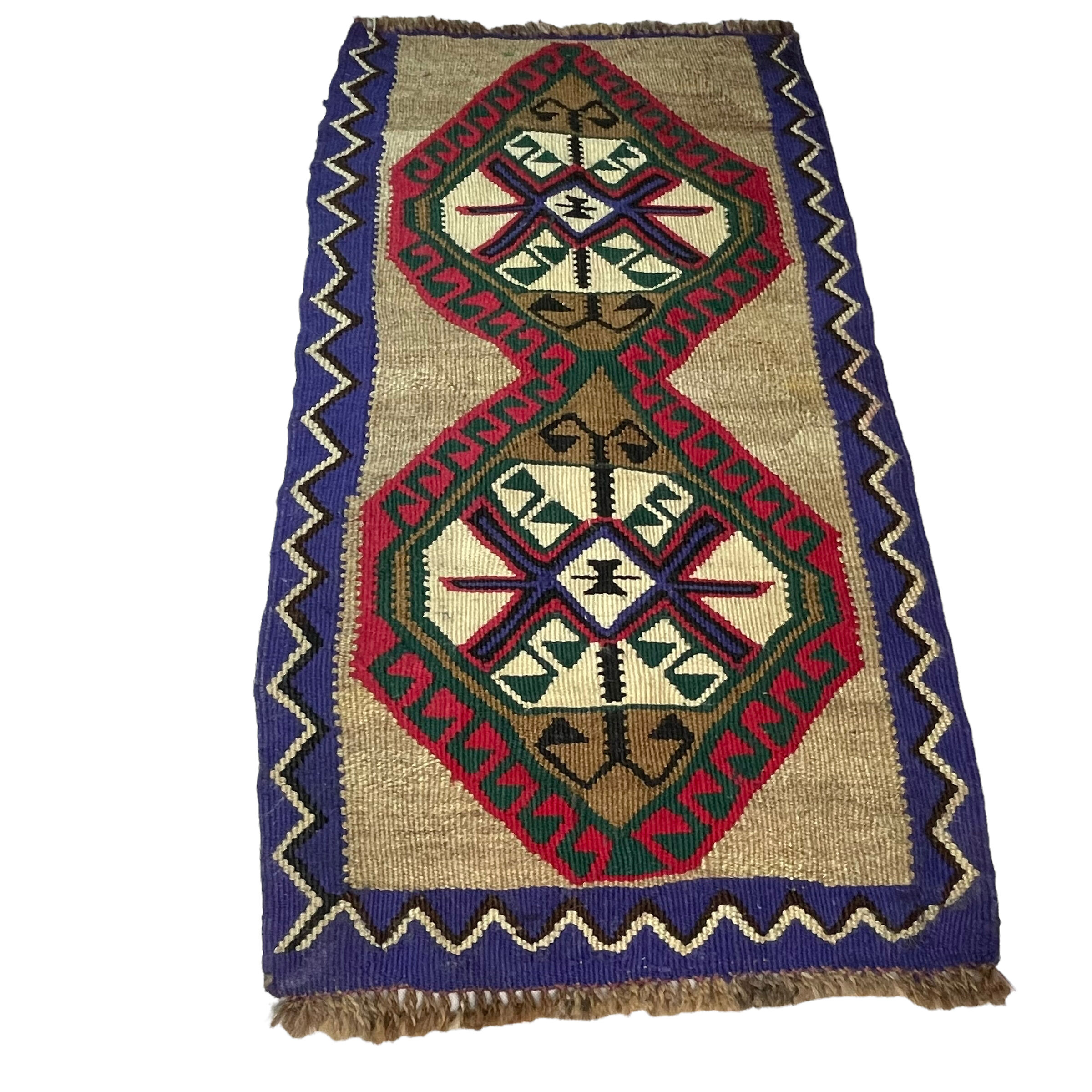 Vintage turkish mini kilim, 95 x 53 cm