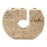 Enzo Mari, brutalist travertine candle holder, Fratelli Mannelli Italy 1970