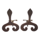 Vintage chenets, pair of brutalist chenets, fireplace accessory.