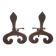Vintage chenets, pair of brutalist chenets, fireplace accessory.