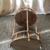 Porte bouteilles rotin courbé vintage