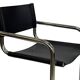 Tabouret de bar vintage en cuir noir et chrome, Italie