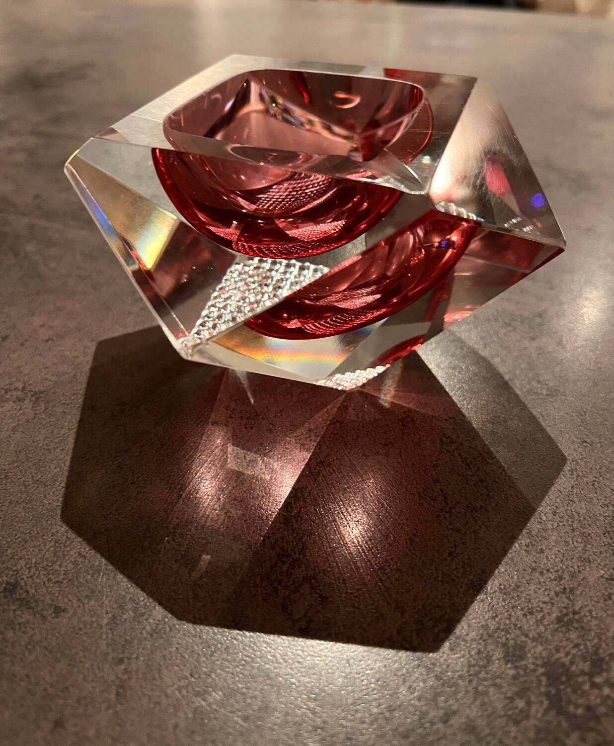 Sommerso Flavio Poli ashtray for Seguso, Murano 60s