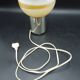 Old candle lamp perfume burner design 1970 in aluminum and pop art glass