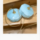 Pair of blue Clichy glass hanging lamps