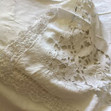 Old embroidered CA monogram sheet